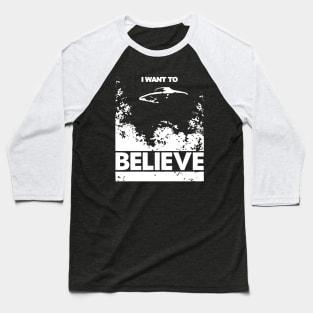 I Want To Believe X-retro style poster Baseball T-Shirt